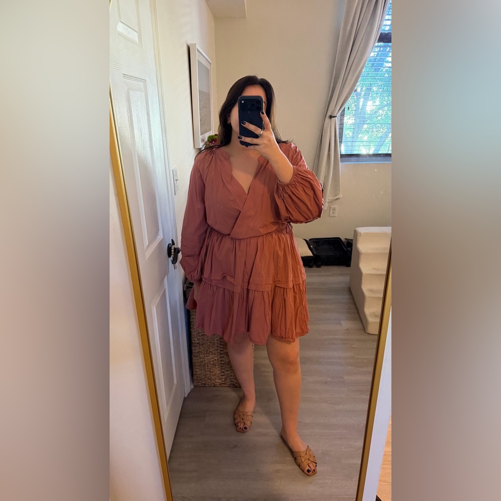 Madewell Dusty Rose Long Sleeve Dress